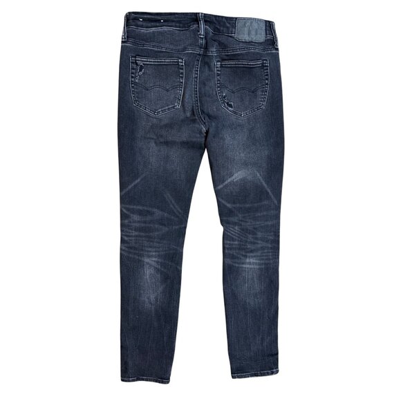 AE Men's Ne(x)t Level Flex Skinny Jeans in Ripped/Patched Washed Black Size 30x3 - Picture 2 of 7